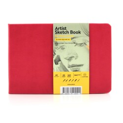 Tigertint Sketch Book Sert Kapaklı Eskiz Defteri 140 gr Yatay A5 80 yp Kırmızı - 3