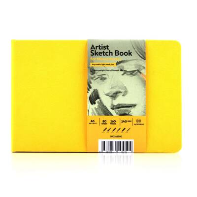 Tigertint Sketch Book Sert Kapaklı Eskiz Defteri 140 gr Yatay A5 80 yp Sarı - 3