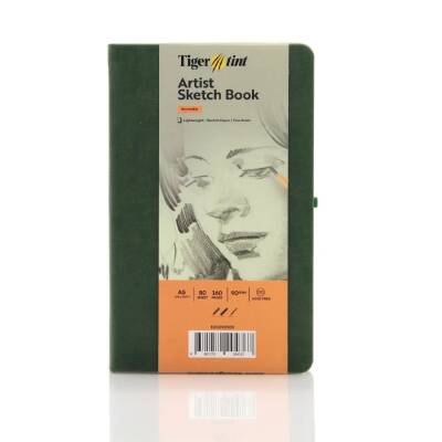 Tigertint Sketch Book Sert Kapaklı Eskiz Defteri 90 gr A5 80 yp Yeşil - 2