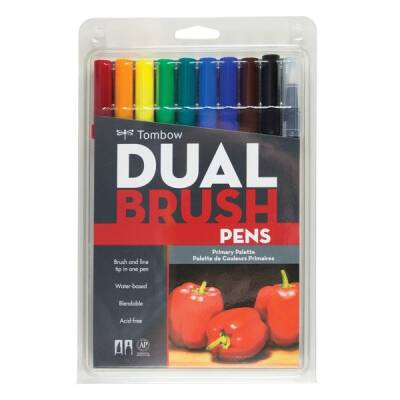 Tombow Dual Brush Pen 10 RENK SET PRIMARY - 1