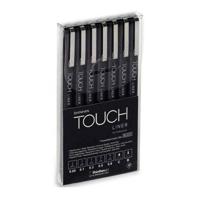 Touch Liner Teknik Çizim Kalemi 7'li Set Siyah - 1