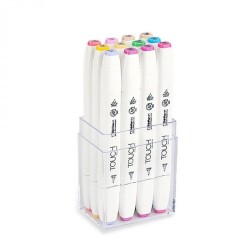 Touch Twin Brush Marker 12 Renk Set PASTEL RENKLERİ - 1