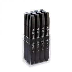 Touch Twin Marker 12 Renk Set MAVİ/YEŞİL GRİLER - ShinHan Art