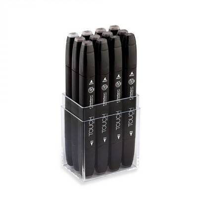 Touch Twin Marker 12 Renk Set SICAK GRİLER - 1