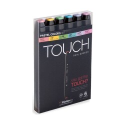 Touch Twin Marker 6 Renk Set PASTEL RENKLERİ - 1