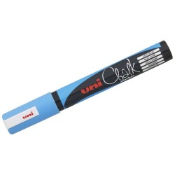Uni Chalk 1.8-2.5 mm Yuvarlak Uç Su Bazlı Sıvı Tebeşir Kalemi A.Mavi - 1
