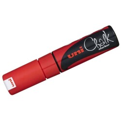Uni Chalk 8 mm Kesik Uç Su Bazlı Sıvı Tebeşir Kalemi Kırmızı - 1