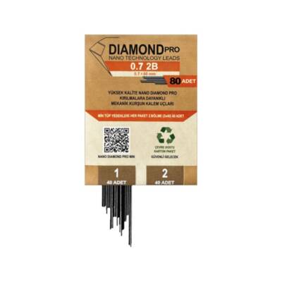 Uni Nano Diamond Pro Versatil Kalem Ucu 0.7 mm 2B 80'li Karton Ambalaj - 1