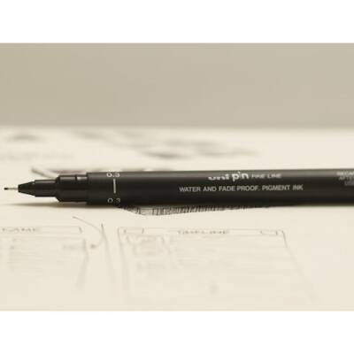 Uni Pin 0.1 Teknik Çizim Kalemi Siyah - 1