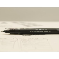 Uni Pin 0.3 Teknik Çizim Kalemi Siyah - 1