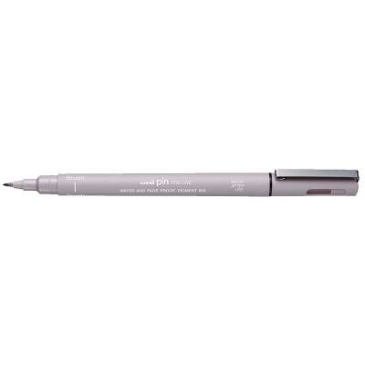 Uni Pin Brush Fırça Uçlu Çizim Kalemi Açık Gri - 1