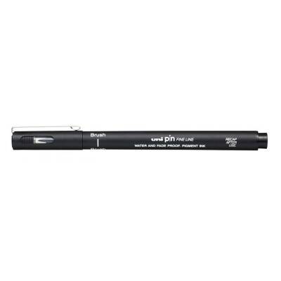 Uni Pin Brush Fırça Uçlu Çizim Kalemi Siyah - 1