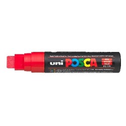 Uni Posca PC-17K Boyama Markörü 15 mm Kesik Uç KIRMIZI - 1