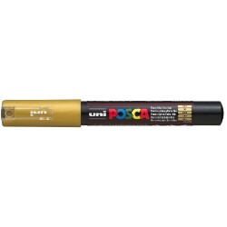 Uni Posca PC-1M Boyama Markörü 0.7 mm METALİK ALTIN - 1