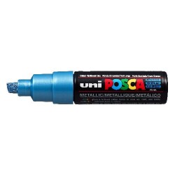 Uni Posca PC-8K Boyama Markörü 8 mm Kesik Uç METALİK MAVİ - 1