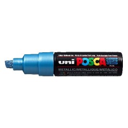 Uni Posca PC-8K Boyama Markörü 8 mm Kesik Uç METALİK MAVİ - 1