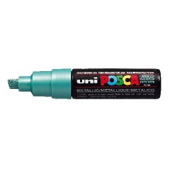 Uni Posca PC-8K Boyama Markörü 8 mm Kesik Uç METALİK YEŞİL - 1