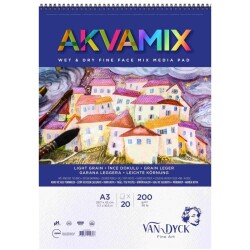 Van Dyck Akvamix Multi Teknik Sanatsal Blok 200 gr 20 yp A3 Spiralli - 1