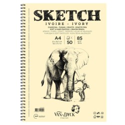 Van Dyck Sketch Ivory Eskiz Defteri 85 gr 50 yp A4 Yandan Spiralli - 1