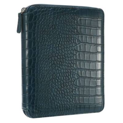 Victoria's Journals Croco Zipper Folder Organizer - Defter Lacivert A5 120 gr 80 yp Noktalı - 1