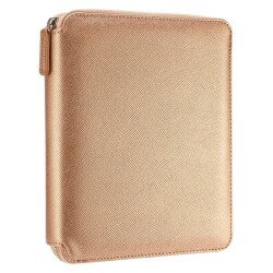 Victoria's Journals Panama Zipper Folder Organizer - Defter Altın A5 120 gr 80 yp Noktalı - 1