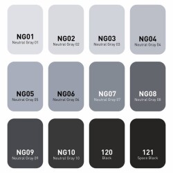 Vincent Graph Master Brush Marker Set 12 Renk Neutral Gray NG12 - 2