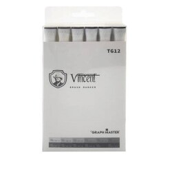 Vincent Graph Master Brush Marker Set 12 Renk Toner Gray TG12 - 1