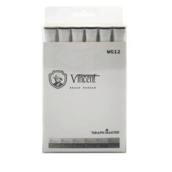 Vincent Graph Master Brush Marker Set 12 Renk Warm Gray WG12 - 1