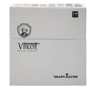 Vincent Graph Master Brush Marker Set 24 Renk 24R - 1