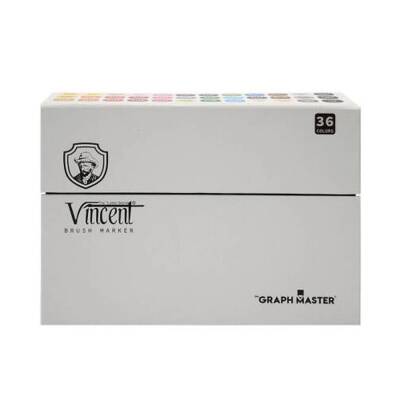 Vincent Graph Master Brush Marker Set 36 Renk - 1