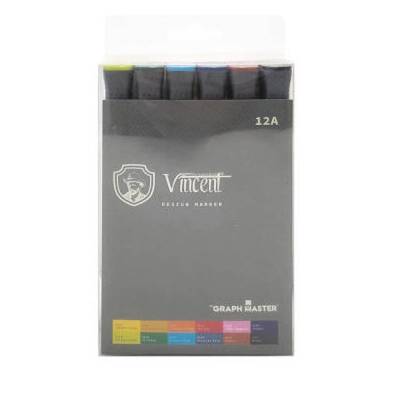 Vincent Graph Master Design Marker Set 12 Renk 12A - 1