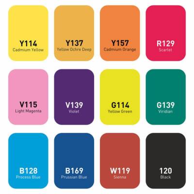 Vincent Graph Master Design Marker Set 12 Renk 12A - 2