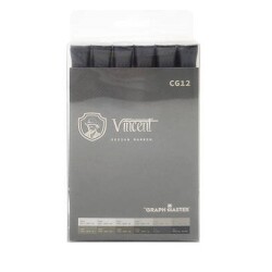 Vincent Graph Master Design Marker Set 12 Renk Cool Gray CG12 - 1