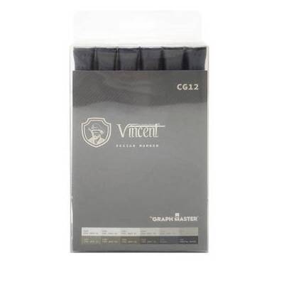 Vincent Graph Master Design Marker Set 12 Renk Cool Gray CG12 - 1