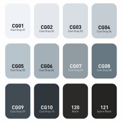 Vincent Graph Master Design Marker Set 12 Renk Cool Gray CG12 - 2