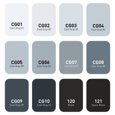 Vincent Graph Master Design Marker Set 12 Renk Cool Gray CG12 - 2