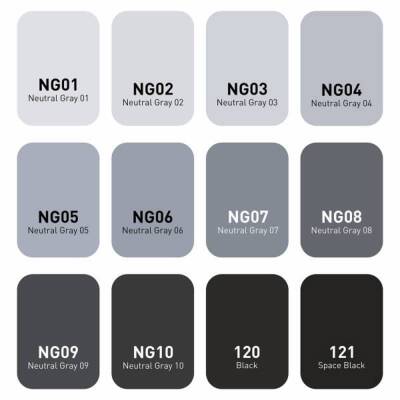 Vincent Graph Master Design Marker Set 12 Renk Neutral Gray NG12 - 2