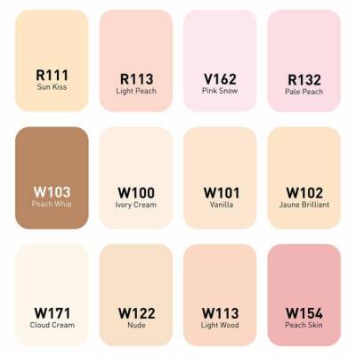 Vincent Graph Master Design Marker Set 12 Renk Skin Tones SK12 - 2