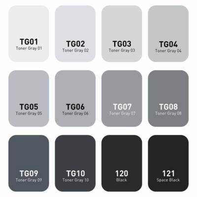 Vincent Graph Master Design Marker Set 12 Renk Toner Gray TG12 - 2