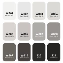 Vincent Graph Master Design Marker Set 12 Renk Warm Gray WG12 - 2