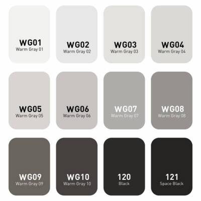 Vincent Graph Master Design Marker Set 12 Renk Warm Gray WG12 - 2