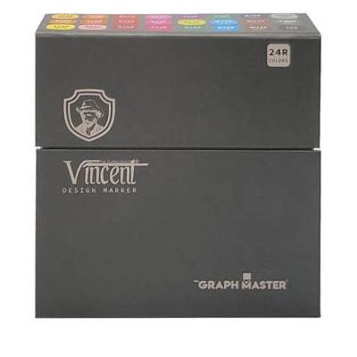 Vincent Graph Master Design Marker Set 24 Renk 24R - 1