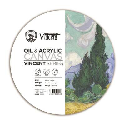 Vincent Oil & Acrylic Canvas White Daire Tuval Dokulu Blok 300 gr 20 cm 10 Sayfa - 1