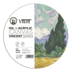 Vincent Oil & Acrylic Canvas White Daire Tuval Dokulu Blok 300 gr 35 cm 10 Sayfa - 1