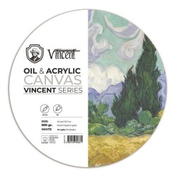 Vincent Oil & Acrylic Canvas White Daire Tuval Dokulu Blok 300 gr 40 cm 10 Sayfa - 1