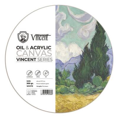 Vincent Oil & Acrylic Canvas White Daire Tuval Dokulu Blok 300 gr 45 cm 10 Sayfa - 1