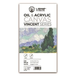 Vincent Oil & Acrylic Canvas White Tuval Dokulu Blok 300 gr 10x18 cm 10 Sayfa - 1