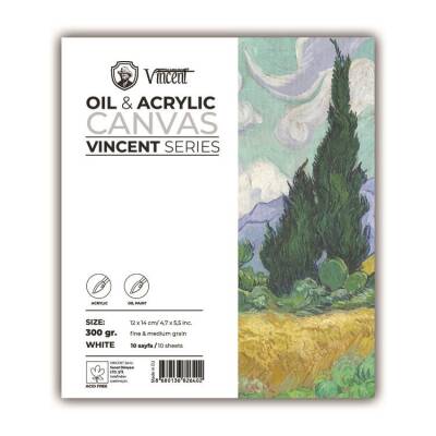 Vincent Oil & Acrylic Canvas White Tuval Dokulu Blok 300 gr 12x14 cm 10 Sayfa - 1