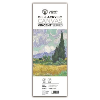Vincent Oil & Acrylic Canvas White Tuval Dokulu Blok 300 gr 14x44 cm 10 Sayfa - 1