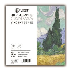 Vincent Oil & Acrylic Canvas White Tuval Dokulu Blok 300 gr 16,5x17 cm 10 Sayfa - 1